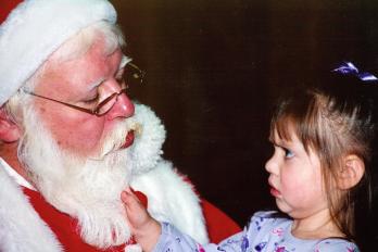 Checking Santa's Beard - photo by Jill Groff